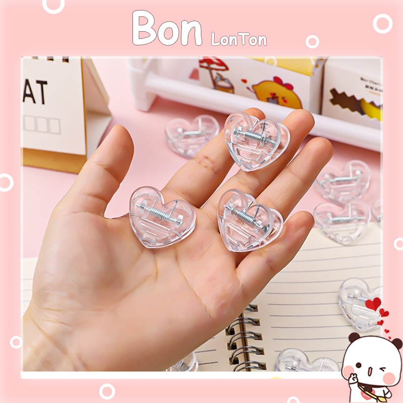 Kẹp giấy trong suốt mini đa năng hình trái tim dễ thương