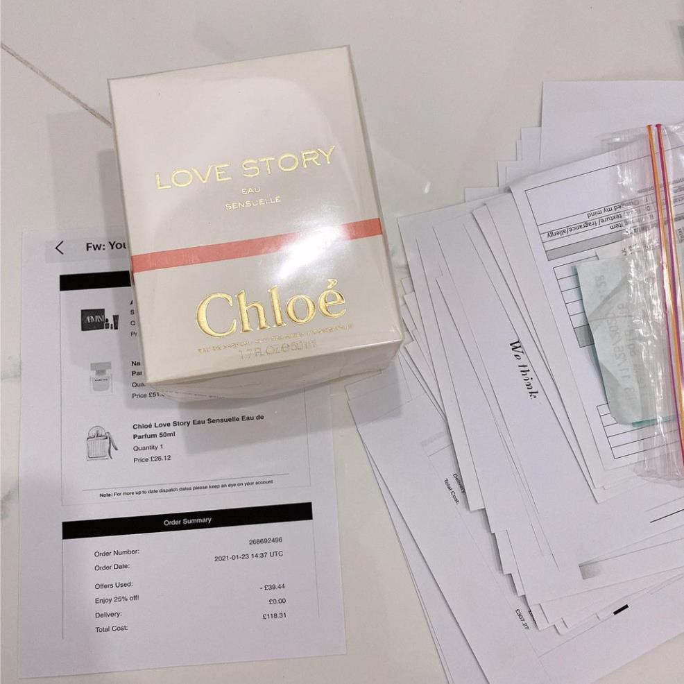 [ CHÍNH HÃNG + CÓ VIDEO] Nước hoa Chloe Love Story Eau Sensulle 50ml - ib shop giảm 20k !