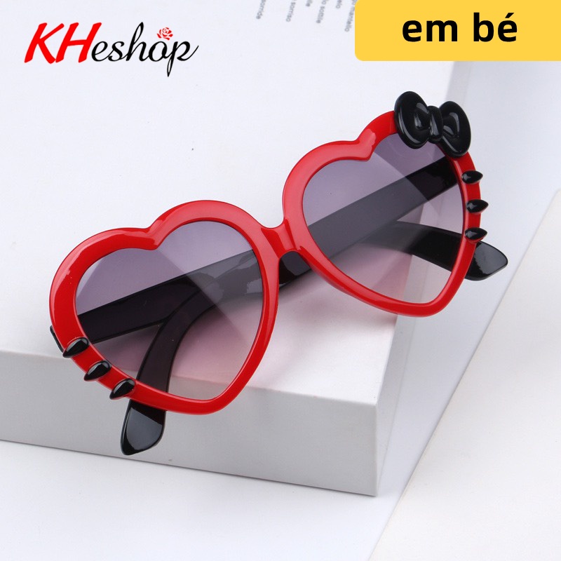 Kính râm hình trái tim cực yêu cho bé,Kính thời trang cho bé Chống UV, Cực Tím,  CHống nắng siêu bền giá rẻ mã Y1308
