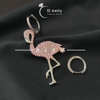 Khuyên tai dáng Hạc màu Rose Gold nữ tính - Bạc 925 - Bông tai thời trang nữ dự tiệc, cưới hỏi - Trang sức OBE Jewelry