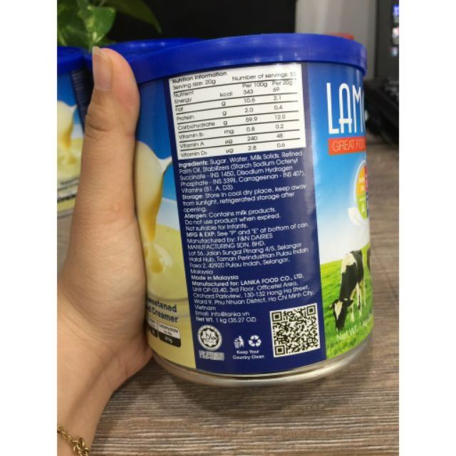 Sữa đặc có đường Lamosa- Kem đặc có đường LAMOSA 1kg-date 7/2022