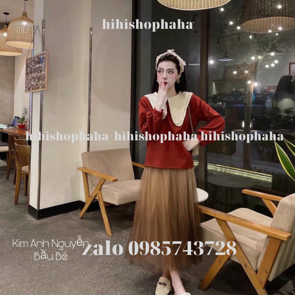 Áo babydoll tiểu thư cổ bèo PN00033 hihishophaha