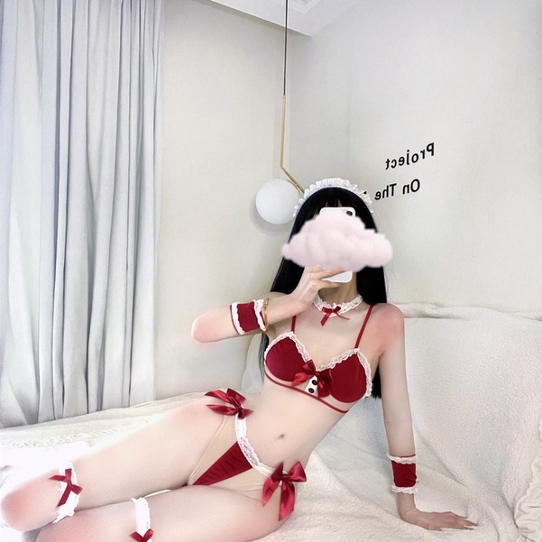 Bộ đồ lót chủ đề Giáng Sinh lingerie gợi cảm - nội y X-Mas sexy đầy đủ phụ kiện