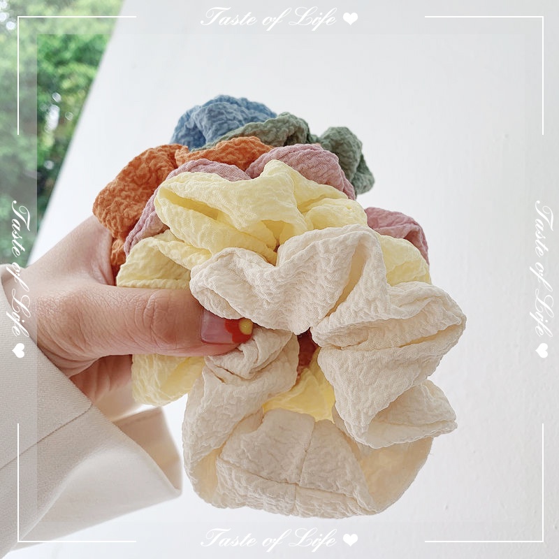 Dây Buộc Tóc Vải Phồng Đơn Giản Dễ Thương Thời Trang Hàn Quốc