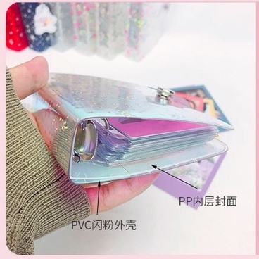 MINI BINDER lấp lánh có hologram/ nhũ / hạt trang trí lưu trữ, bảo vệ card/ ảnh