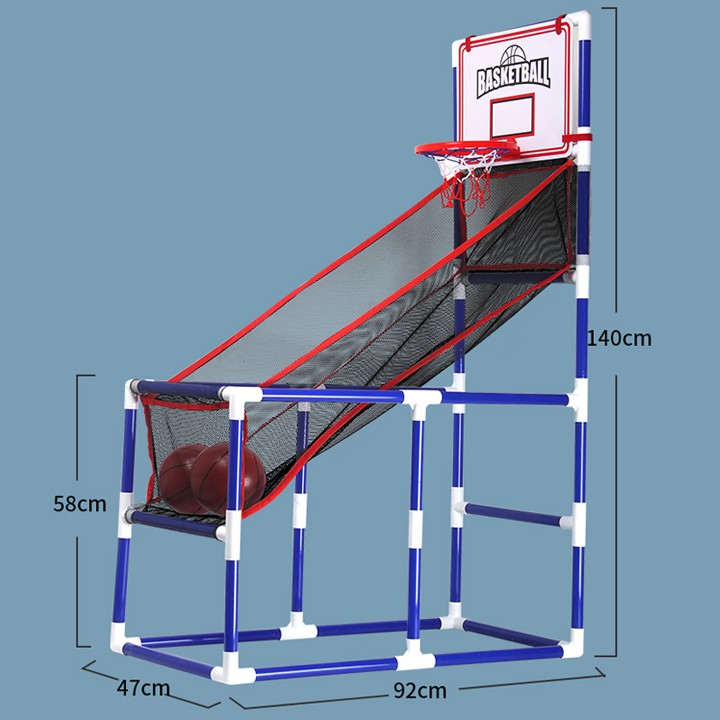 Bộ nhà bóng rổ cho trẻ em chơi cùng bố mẹ lắp ghép trong nhà có thể ném bóng và vận động 47x92x140cm