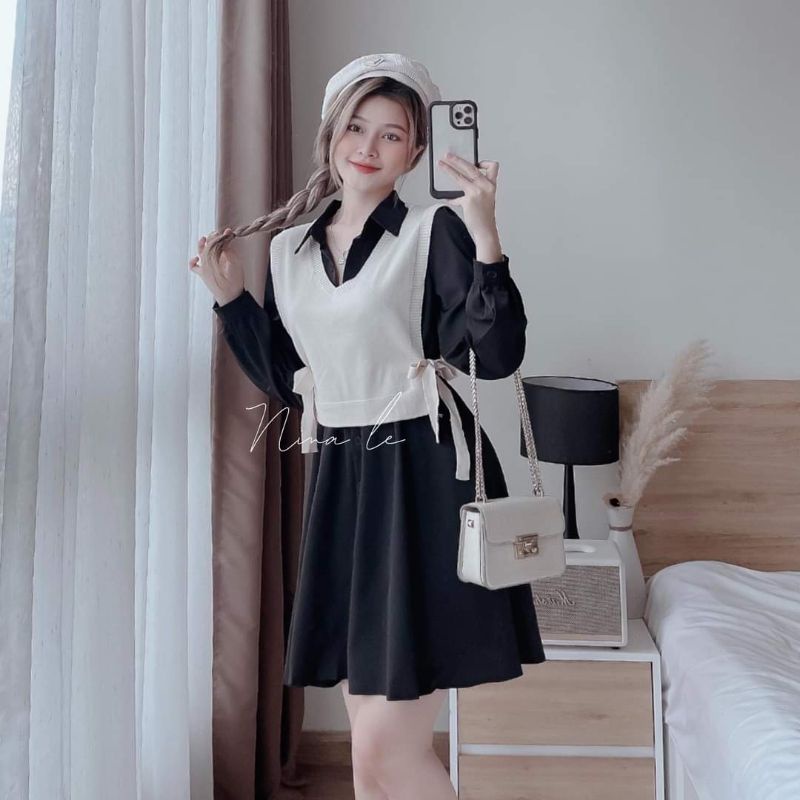 ĐẦM SƠ MI TAY PHỒNG VÀ GHI LÊ GÂN TIỂU THƯ