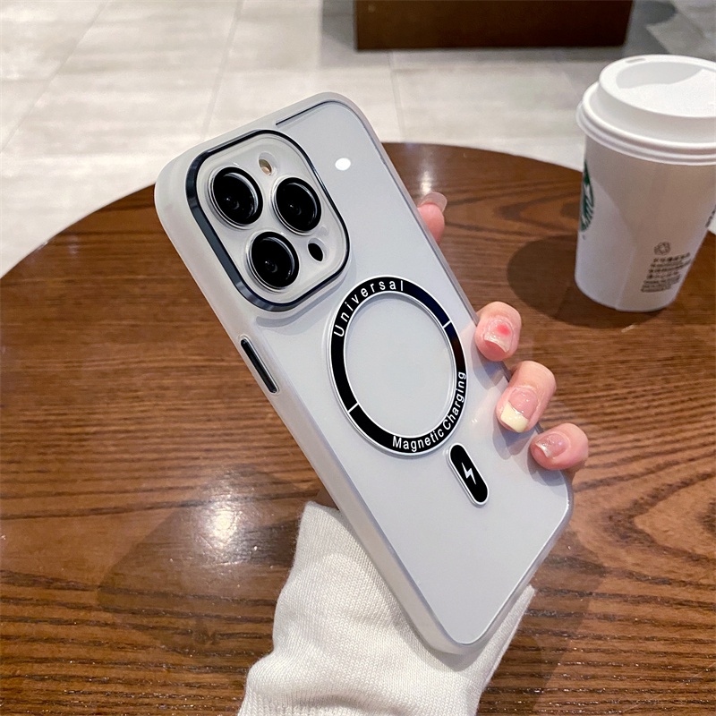 Ốp Điện Thoại Cứng Trong Suốt Từ Tính Có Túi Khí Chống Sốc/Rơi Cho iPhone 12 13 Pro Max ip13