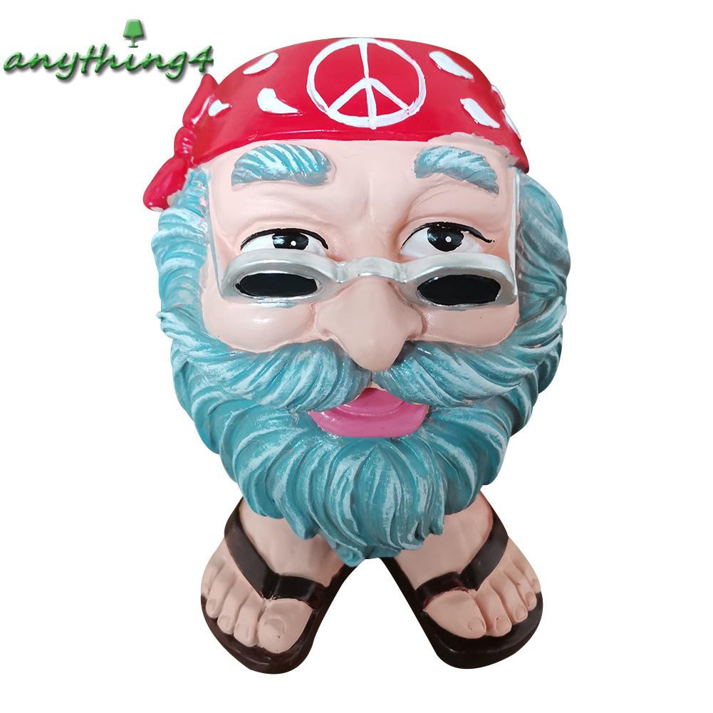 READY√ANY❀Funny Expression Resin Muggle Face Flower Pot Statue Interesting Plant Vase