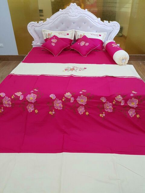 Bộ Chăn Ga Gối  EROSA vải Coton  SaTin.  kt 1m6x2m. 1m8x2m.