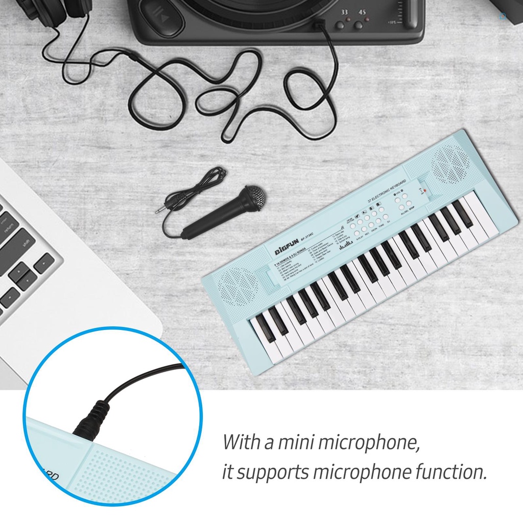 Đàn piano điện tử mini 37 phím vui nhộn có mi cờ rô nhỏ dành cho trẻ em