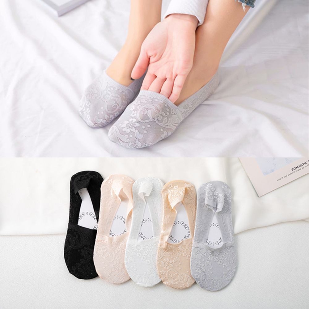 Vớ lụa phối ren chống trượt