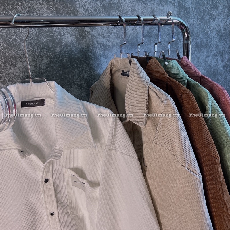 Áo sơ mi nhung tâm quảng châu hàng loại 1 cao cấp form rộng unisex nam nữ LOGO TRẮNG - SM4002