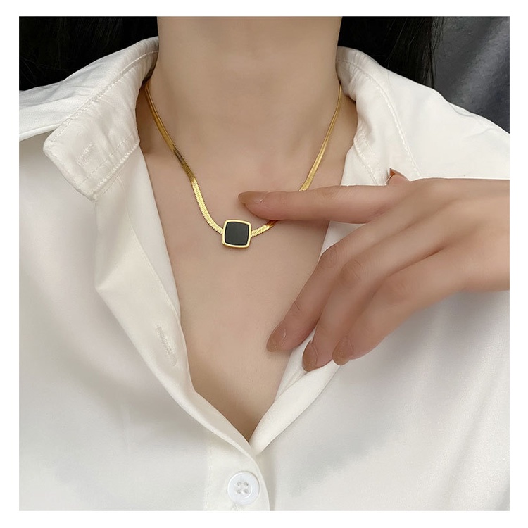 Dây chuyền vòng cổ nữ titan dây mì mặt vuông X7-308 - CAM KẾT KHÔNG GỈ, KHÔNG BAY MÀU - BẢO HÀNH 12 THÁNG