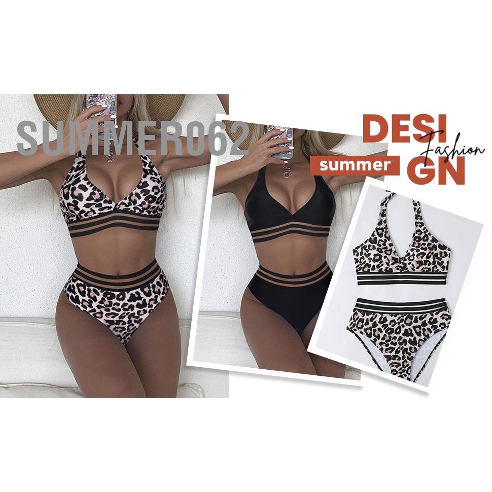 Summer062 Đồ bơi Dây Thun Eo Thoải Mái Quyến Rũ Bộ Tắm Hai Mảnh Cho Mùa Hè