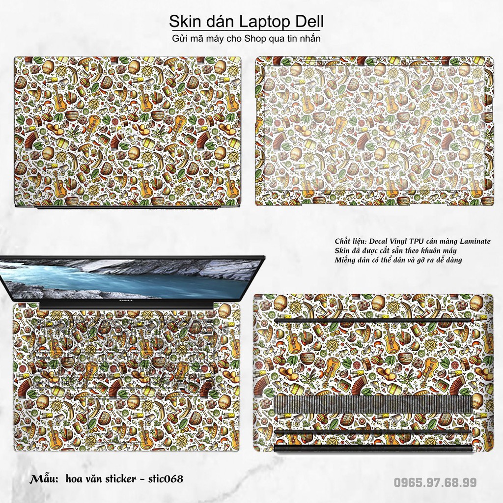 Skin dán Laptop Dell in hình Hoa văn sticker _nhiều mẫu 12 (inbox mã máy cho Shop)