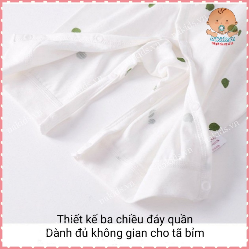 Body Dài Tay Cho Bé Sơ Sinh Đến 10kg 100% Cotton FREESHIP Bộ Liền Thân Hàng Quảng Châu Họa Tiết Trái Cây Đáng Yêu