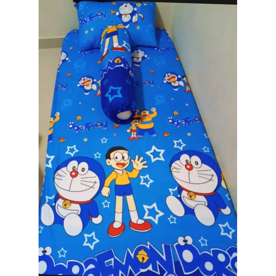Doraemon Bộ Chăn Ga Và Vỏ Gối Vải Lanh Hình Doremon Đáng Yêu No3 120x200 Giá Rẻ