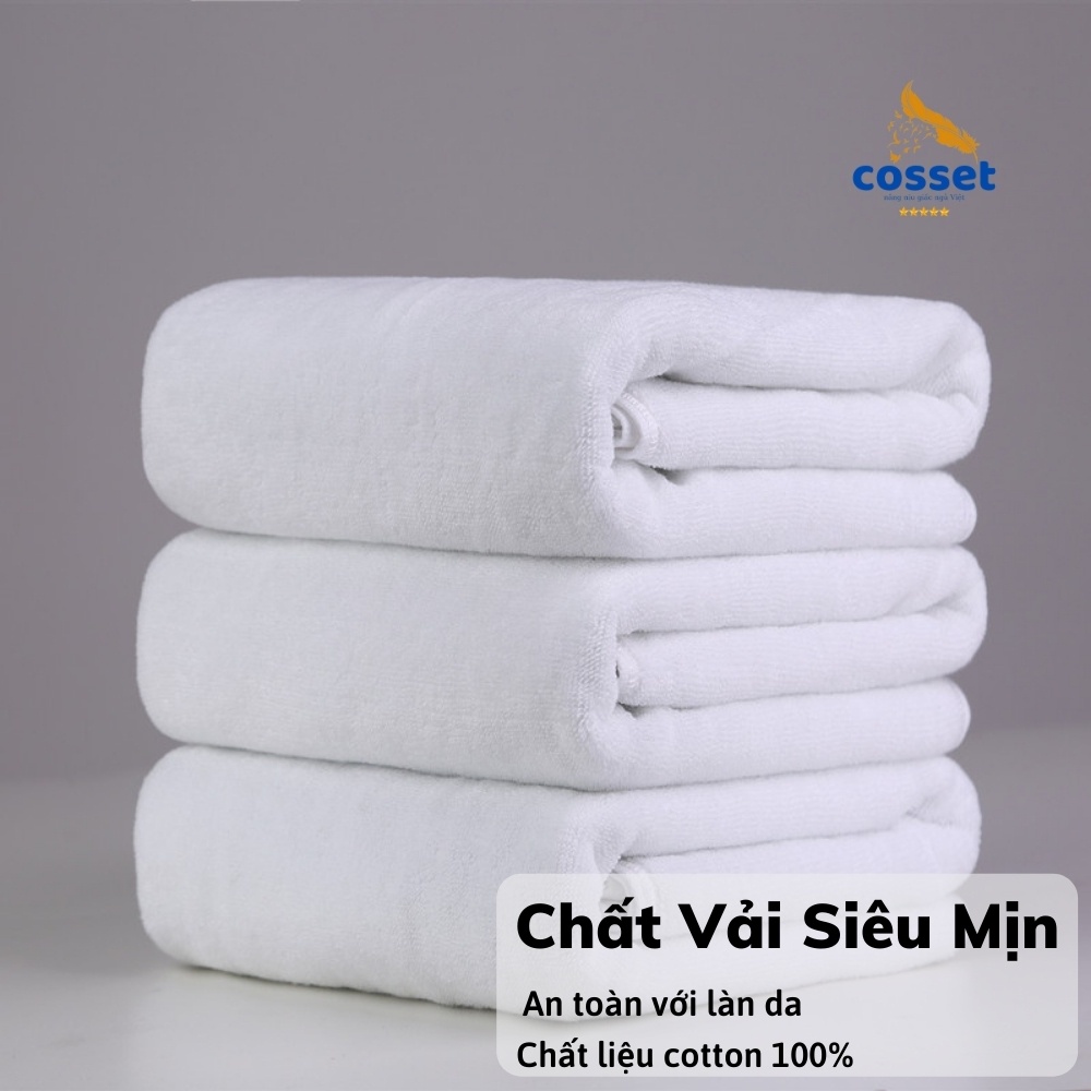 Khăn Tắm Khách Sạn COSSET – Cotton 100% - Sợi se đôi cao cấp - Thấm hút cực tốt - Kích thước 70 x 140 cm quấn quanh