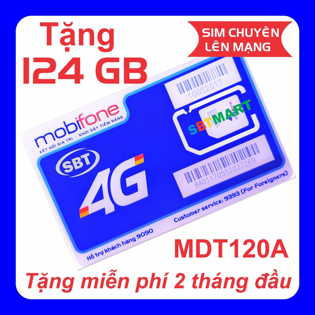 🏅🏆 SIM 4G MOBI 62 GB/THÁNG MDT120A