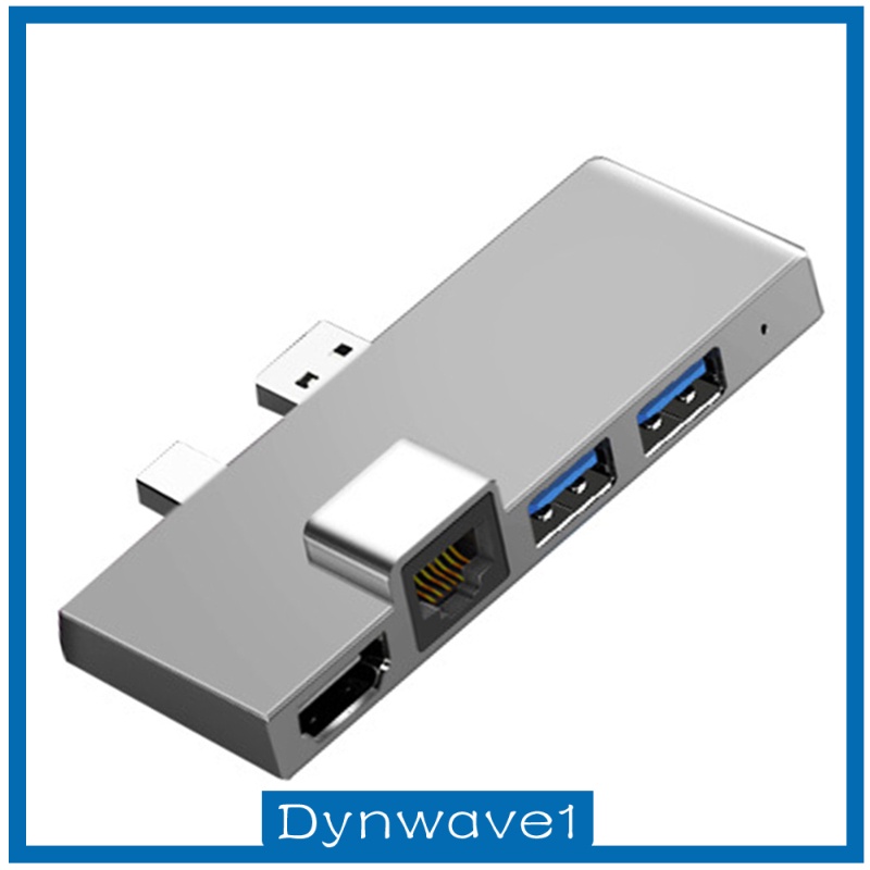 [DYNWAVE1] 6 in 1 Multiport Adapter with 4K HDMI, Ethernet, 2 USB Ports, SD/TF Cards Reader for Surface Pro 4/5/6 HUB Splitter