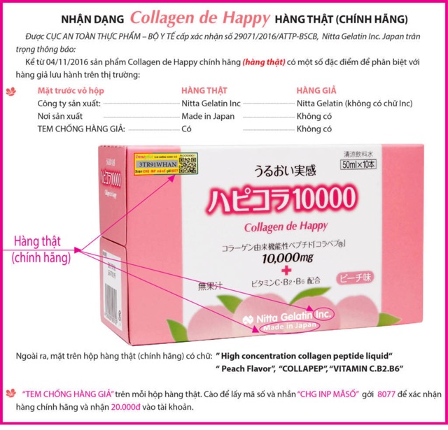 🍑[TẶNG QUÀ] Collagen Nước Nhật Collagen De Happy 10000mg H/10ch 🍑 Nước Uống Đẹp Da Collagen Của Nhật Dạng Collagen Nước | BigBuy360 - bigbuy360.vn