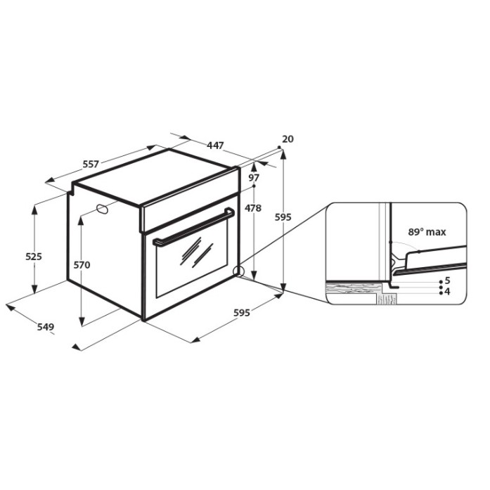 Lò Nướng Điện Lớn Chuyên Nghiệp  Âm Tủ, Đa Năng Ariston FA2 844 H IX A AUS Ariston 71L - Hàng chính hãng