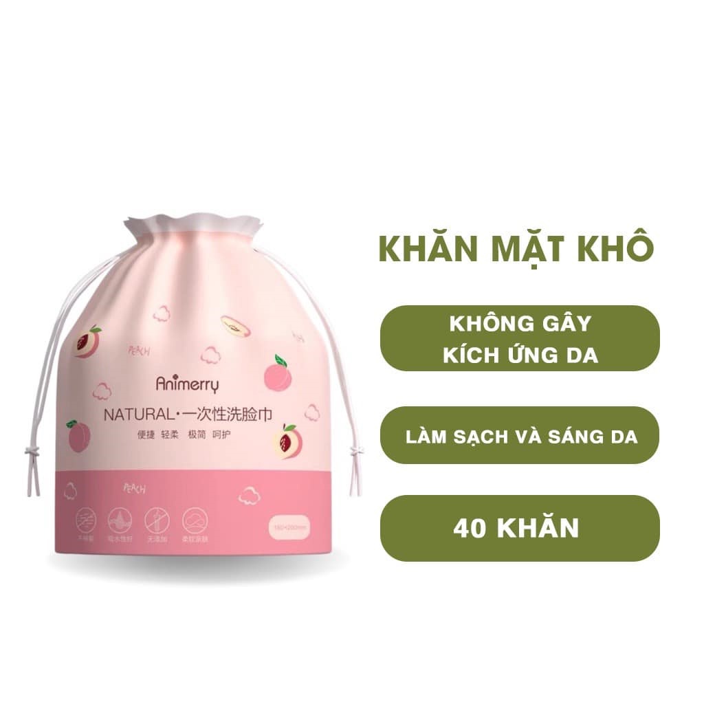Khăn Lau Mặt Dùng 1 Lần Lau Khô, Lau Ướt, Tẩy Trang, Khăn Giấy Đa Năng Animerry Nội Địa Trung