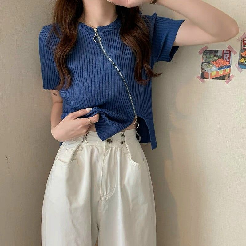 Áo len khóa chéo hàng QC