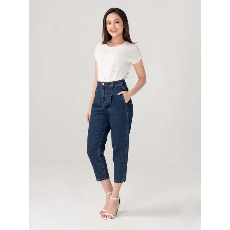 Quần Jean Baggy Nữ YODY Cạp Liền Trơn Lưng Cao Co Giãn Tốt Tôn Dáng Mã SP QJN3076