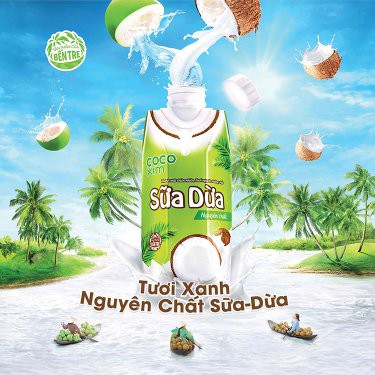 Sữa dừa Nguyên chất, Matcha, Socola Cocoxim 330ml