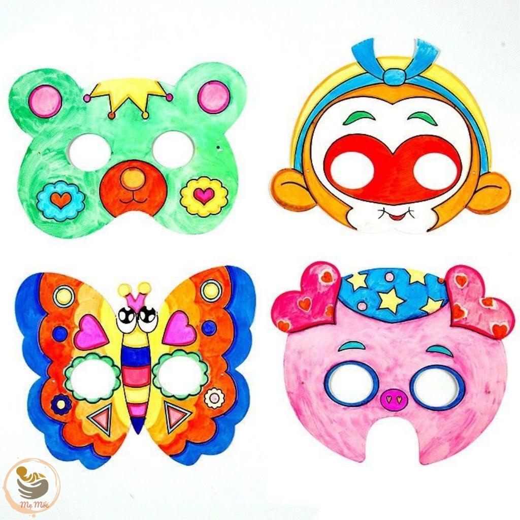 Mặt Nạ Giấy Vẽ Tô Màu Thủ Công Graffiti Họa Tiết Hoạt Hình Dễ Thương Cho Trẻ Em Mẫu Hot Shop Mẹ Mốc