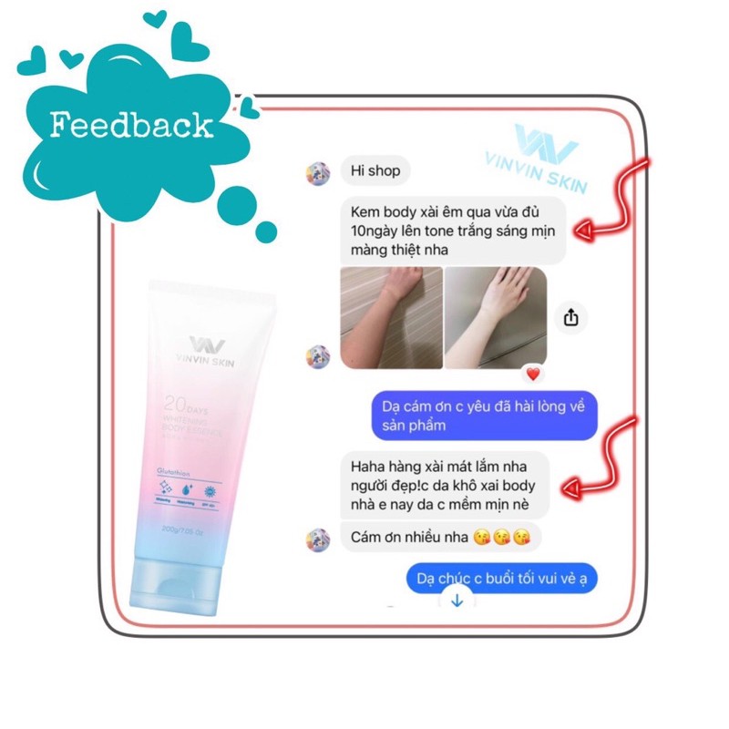 [CHÍNH HÃNG] Kem dưỡng trắng toàn thân Vinvin Skin ( Whitening Body Essence) | BigBuy360 - bigbuy360.vn