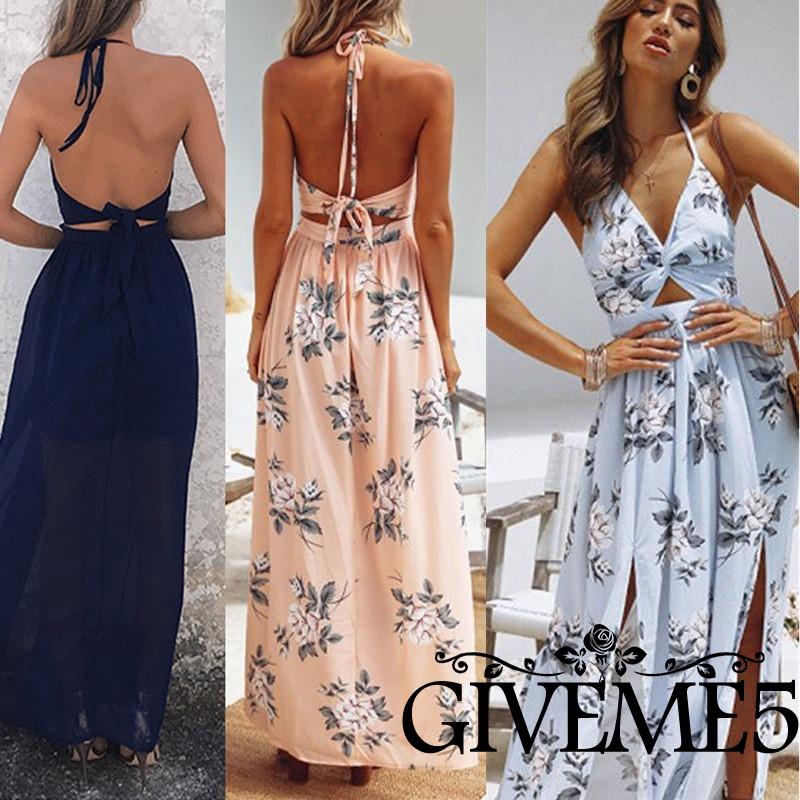 Đầm maxi dài in hoa phong cách Boho