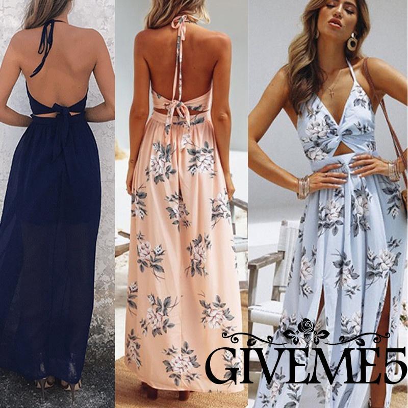 Đầm maxi dài in hoa phong cách Boho
