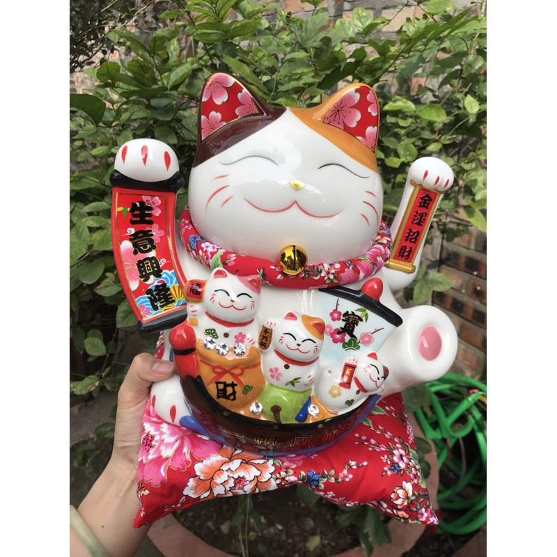 Mèo Thần tài Vẫy Tay Hưng gia vượng nghiệp 25cm/10inch