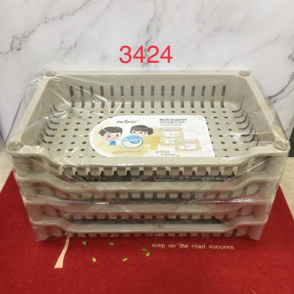 Kệ nhựa 2 tầng, 3 tầng, 4 tầng hình chữ nhật đa năng