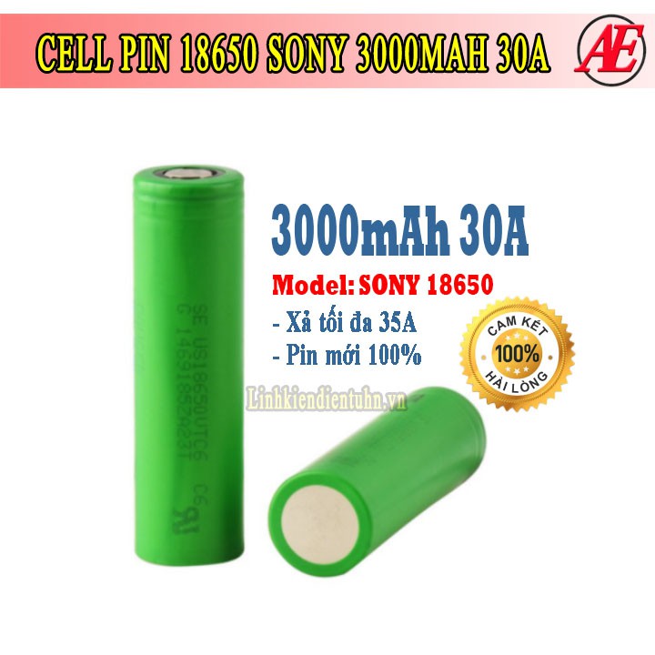 Cell Pin 18650 cell sony 3000mah xả 30A