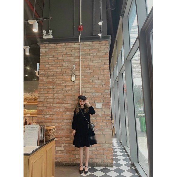 Váy suông dáng đuôi cá màu đen