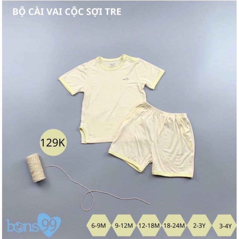 Bộ cộc bamboo cài vai cho bé Bons99 (BB001)