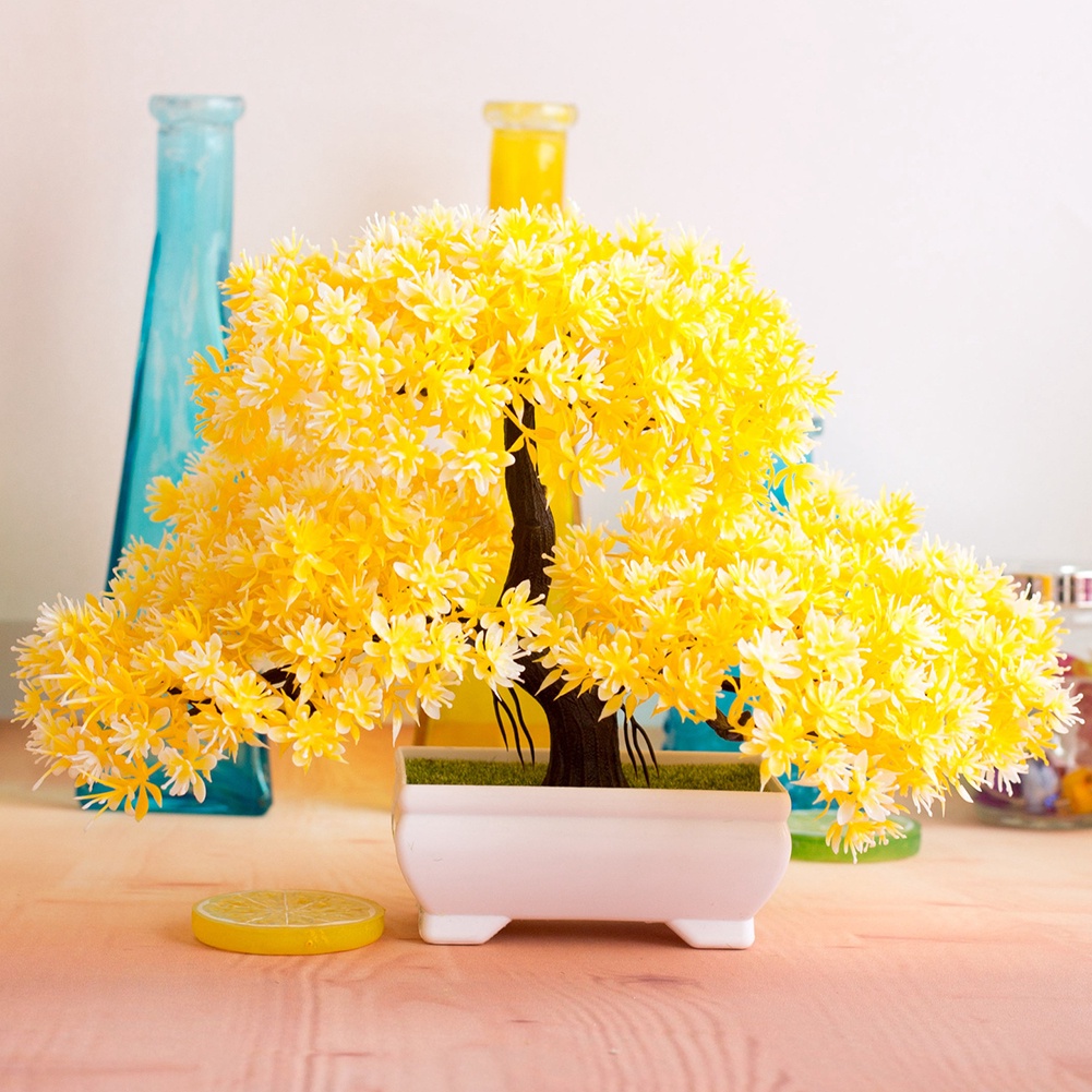 Chậu cây bonsai nhân tạo diy dùng trang trí bàn làm việc/ buổi tiệc/ nhà ở/ khách sạn