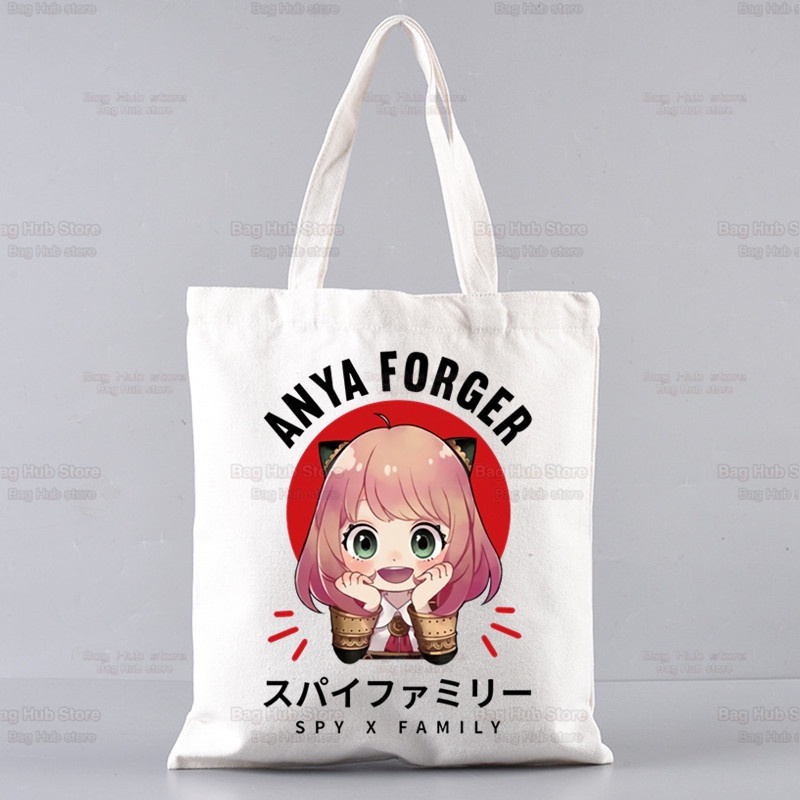 Túi tote vải trắng IN HÌNH Spy x Family Gia đình điệp viên anime chibi phụ kiện thời trang