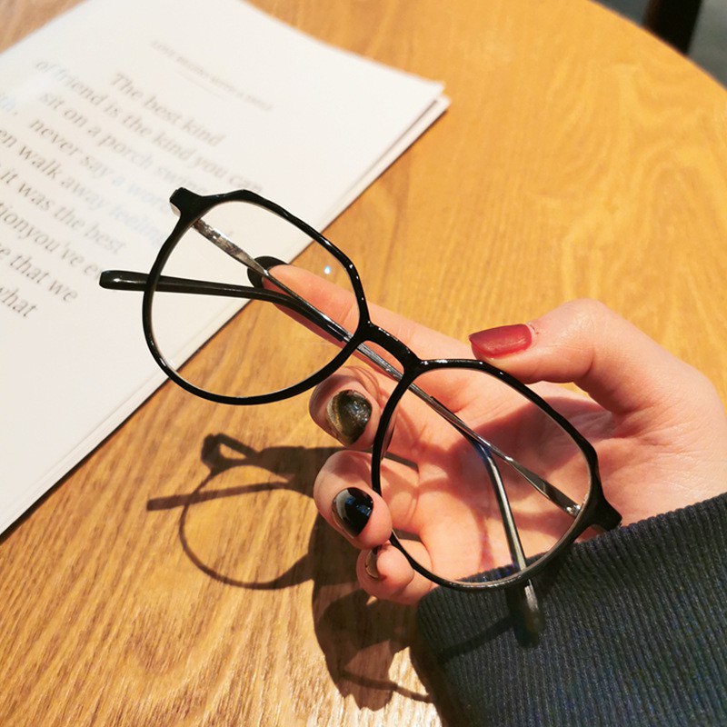 Kính giả cận nam nữ thời trang Hàn Quốc, mắt kính không độ gọng đa giác chống tia UV đẹp giá rẻ LUMINA 061