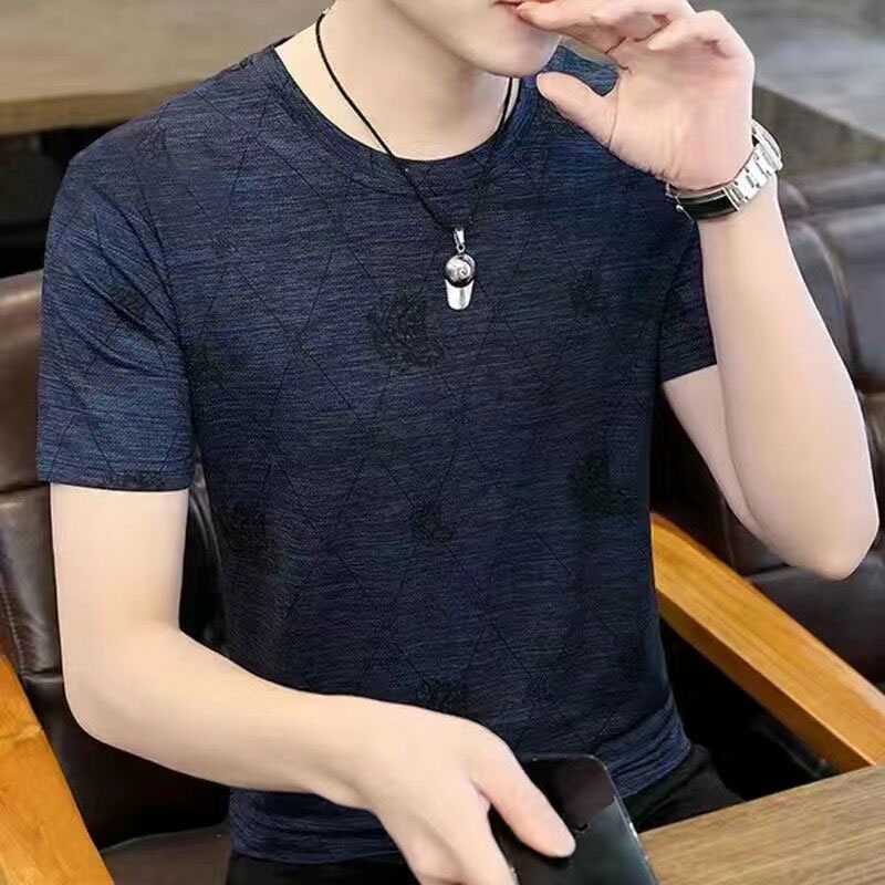 Áo Thun Tay Ngắn Bằng Lụa Lạnh Mỏng Thời Trang Mùa Hè Hàng Mới Dành Cho Bạn Nam