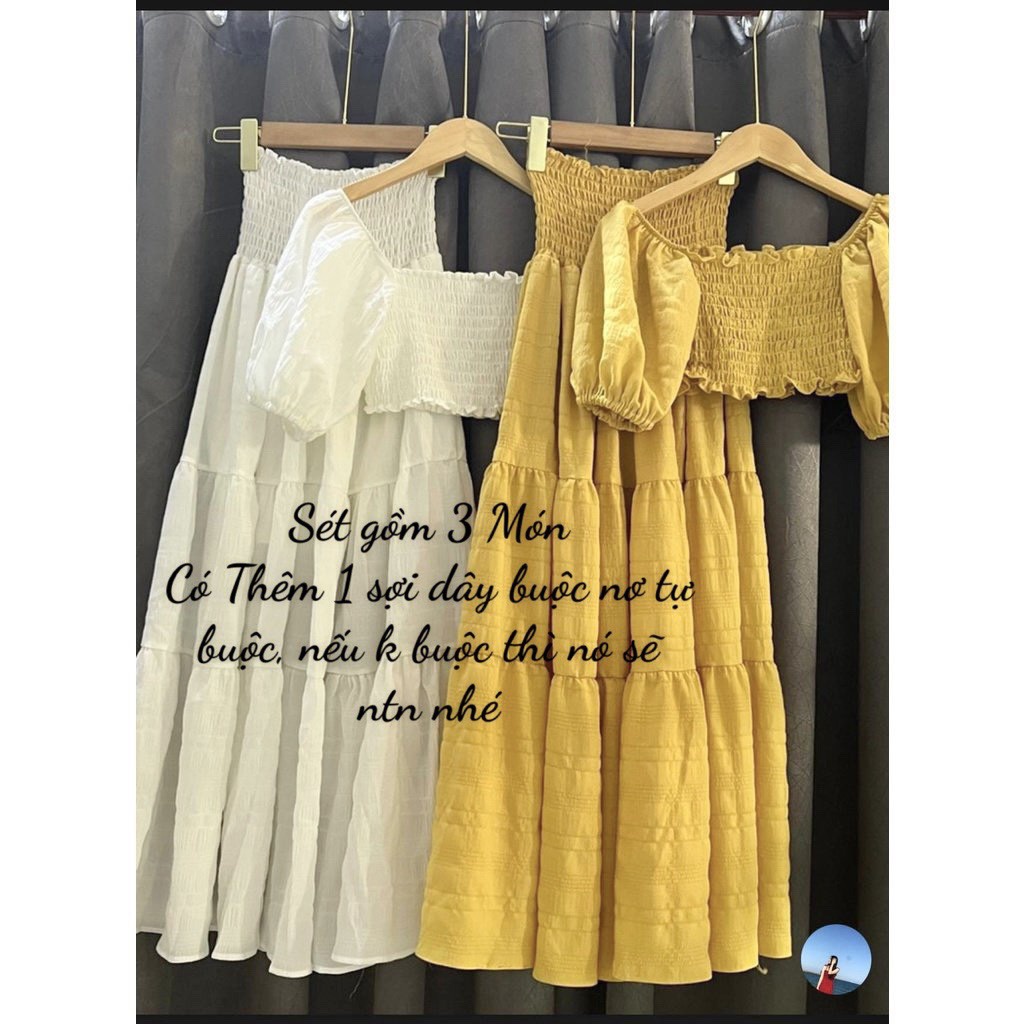 [Maxi] Sét maxi đi biển nhún xoè