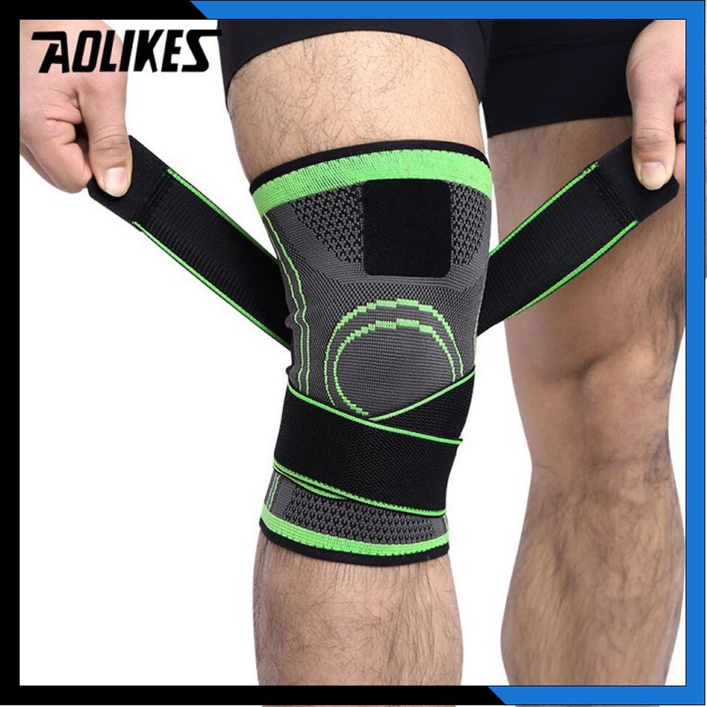 ✳Bảo Vệ Đầu Gối, Đai Quấn Băng Bó Gối Thoáng Khí Có Cuốn Aolikes AL7720 Chơi Thể Thao Tập Gym Cầu Lông Đá Banh