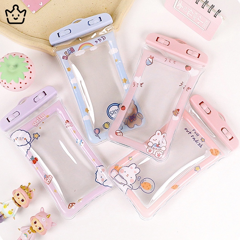 Túi Khí Nổi Chống Thấm Nước Họa Tiết Hoạt Hình Dễ Thương Bảo Vệ Màn Hình Cảm Ứng Cho Điện Thoại JP6