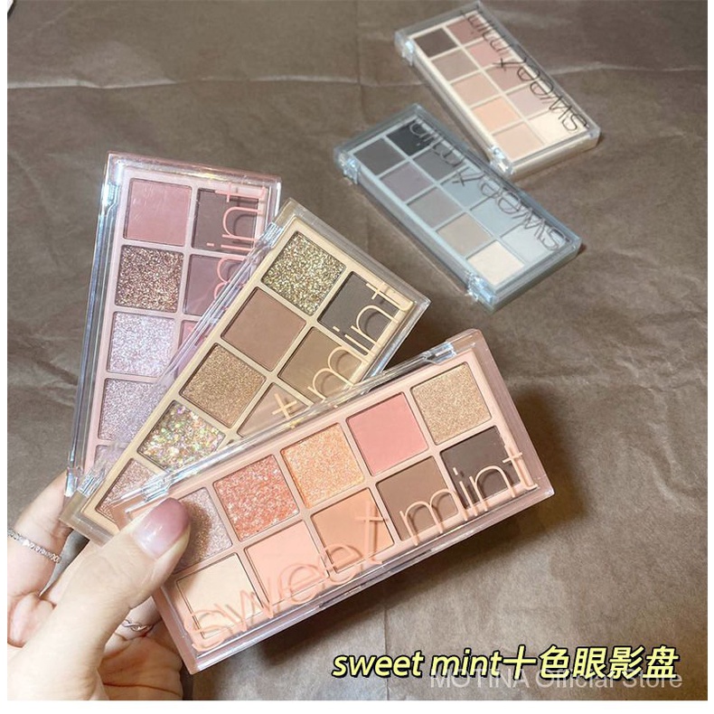 [Hàng mới về] Bảng phấn trang điểm mắt SWEET MINT 10 màu sắc siêu lấp lánh tỏa sáng chống thấm nước | BigBuy360 - bigbuy360.vn