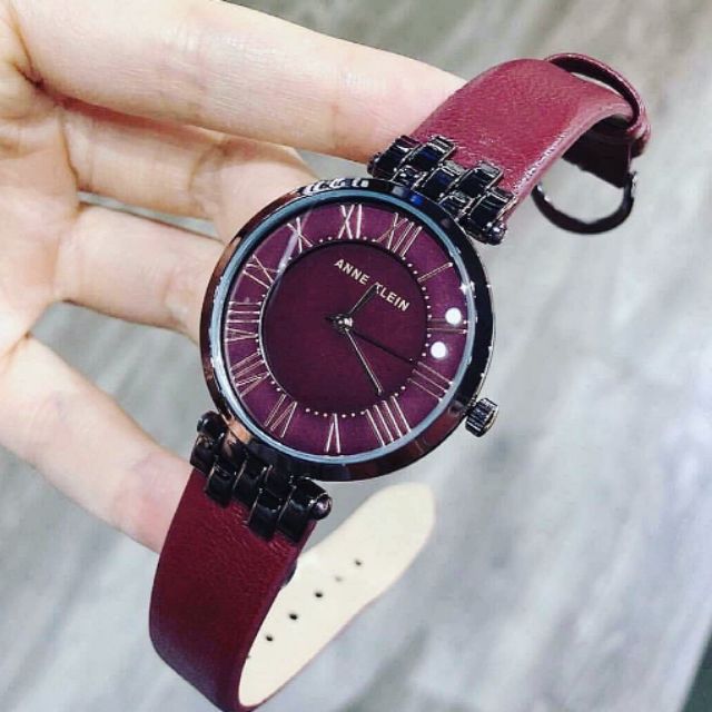 Đồng hồ nữ Anne Klein màu đỏ rượu cực xinh😍