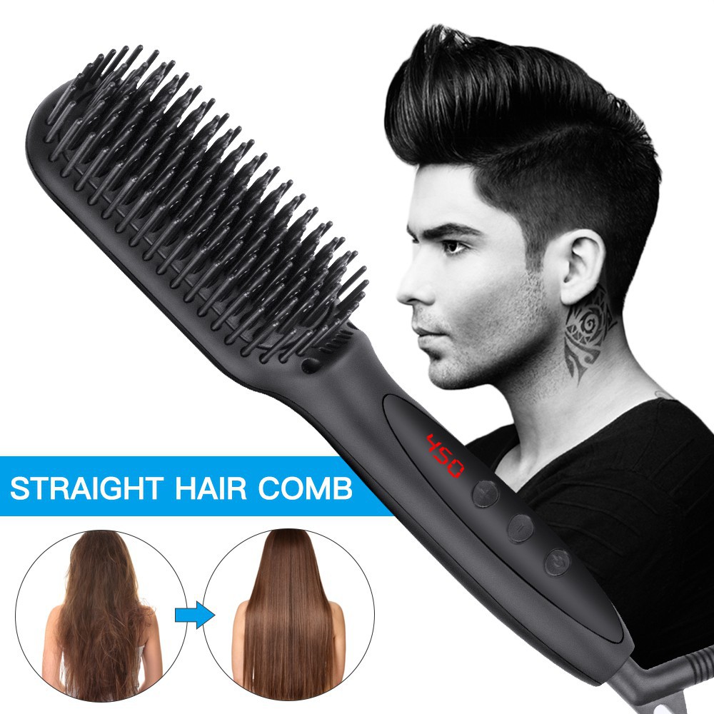 Lược Điện Chải Tạo Kiểu Râu Tóc Nhanh Chóng Đa Năng Cho Nam Và Nữ